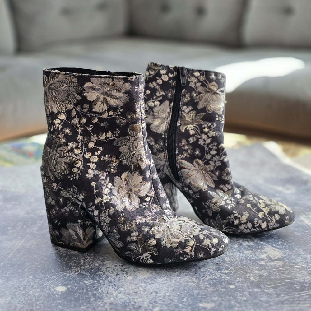 Target Black Floral Ankle Boots